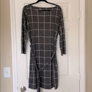 Loft Dress - Gray Window Pane print